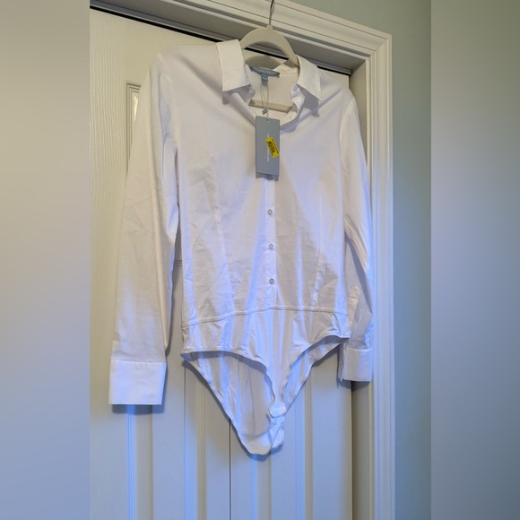 ANTONIO MELANI NWT Greta White Poplin Long Sleeve Bodysuit size S - Picture 11 of 12